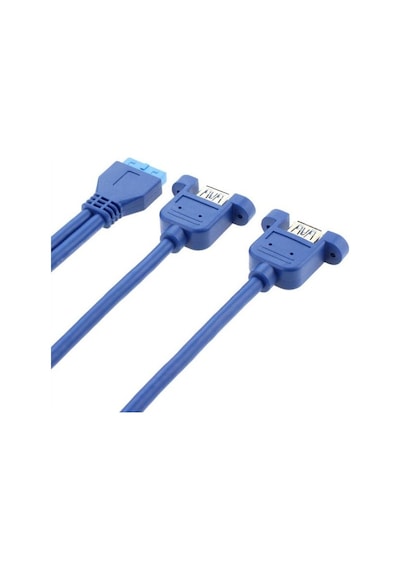 4994 Usb 3.0 19 20 Pin Dişi To 2X Anakart Panel Tipi Kablo