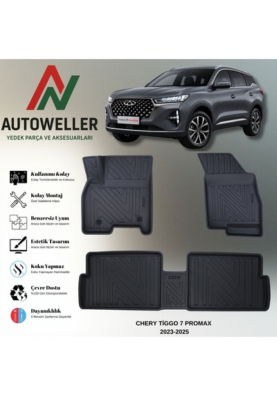 Chery Tiggo 7 Pro Max 2023 Sonrası Uyumlu Havuzlu Oto Paspas