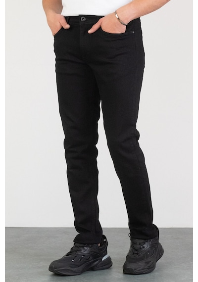 HLT Jeans Erkek Siyah Yıkamalı Slim Fit Likralı Jean Kot Pantolon Alex