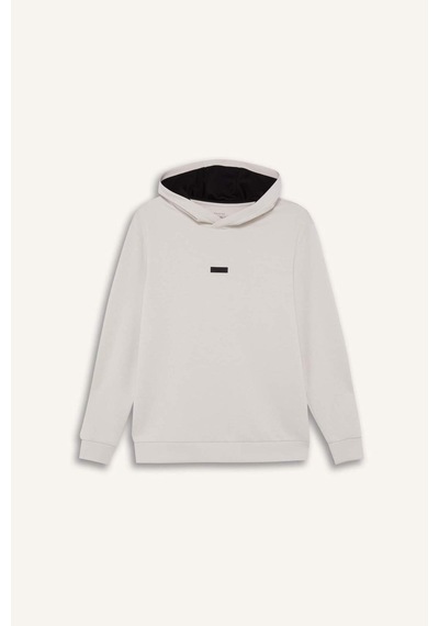 DeFactoFit Standart Fit Kapüşonlu Skuba Dalgıç Kumaş Sporcu Sweatshirt D7364AX25SPBG721
