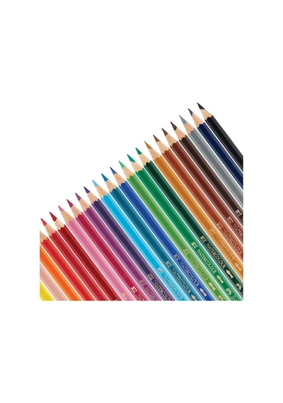 Faber-Castell Karton Kutu Sulu Boya Kalemi, 24 Renk, Suda Çözünebilir, Fırça ve Kalem Hediyeli