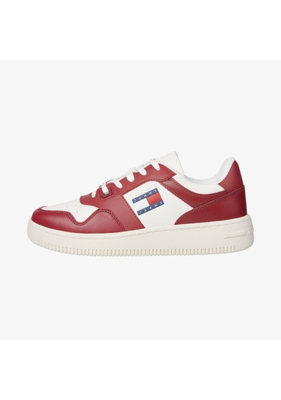 Tommy Hilfiger Jeans Cupsole Leather Kadın Kırmızı Spor Ayakkabıen0en02505