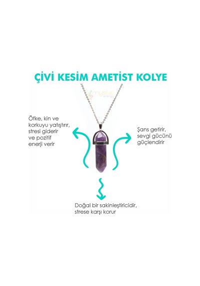 Mystic Energy Doğal Taş Ametist Taşi Ister Kolye Ister Anahtarlık N11.31114 Çok Renkli