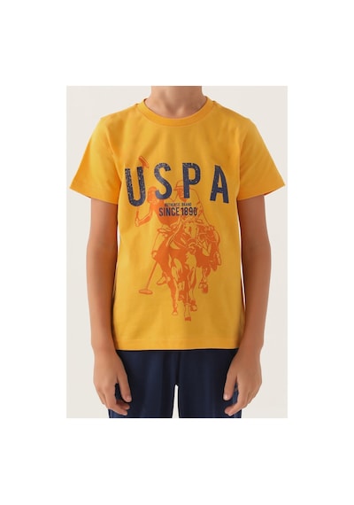 U.S. Polo Assn. U.s. Polo Assn. Lisanslı Hat Hardal Erkek Çocuk Pijama Takımı Kırmızı