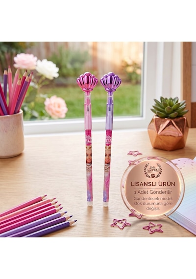 Bakgelal Lisanslı Barbie Extra Deniz Kabuğu Figürlü Kurşun Kalem Dekoratif Başlıklı Okul Kırtasiye - 9044127363908 Açık Pembe
