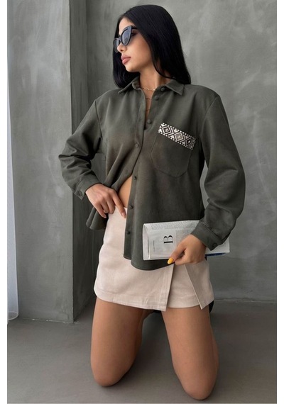 Verymoda Süet Gömlek - F1517 Haki