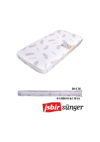 10 Cm Ortapedik Sünger Özel Bambu Kumaş Park Beşik Ve Anne Yanı Beşik Yatağı Model:12565 50 x 90 CM