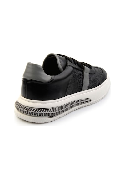 Bambi Siyah Hakiki Deri Erkek Sneaker E01075574603 Siyah