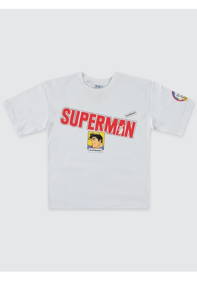 Superman Erkek Çocuk Tişört 10-13 Yaş Beyaz