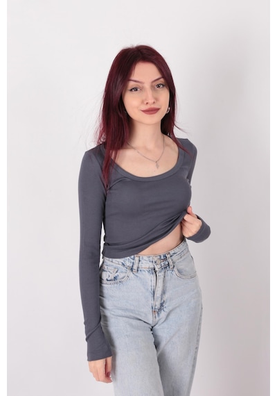 Busem W0011619 Kadın Bluz Antrasit