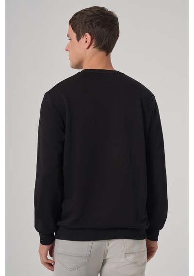Morven Erkek Siyah Basic Bisiklet Yaka Sweatshirt 26ks063001001 Siyah