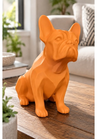 Fransız Bulldog Figürlü Dekoratif Biblo - 19cm 21736200