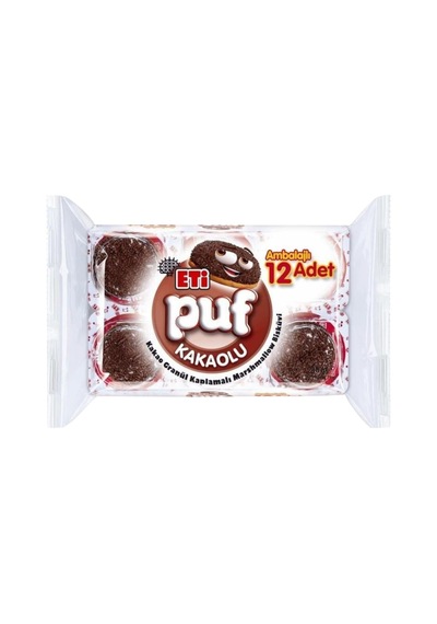 Eti Puf 12 Li Kakaolu-karışık-hindistan Cevizli 3 Lü Karma Paket