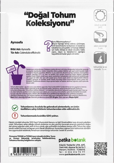 30 Adet Portakal Nergisi - Aynı Sefa Çiçek Tohumu (Calendulaofficinalis)