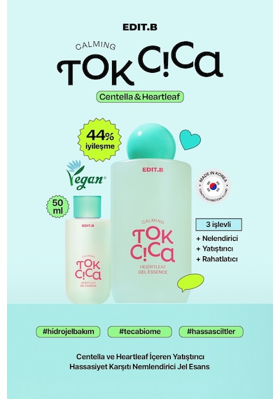 Edıtb EDIT.B Centella ve Heartlef Yatıştırıcı Hassasiyet Karşıtı Nemlendirici Jel Yapıda Esans 50ML