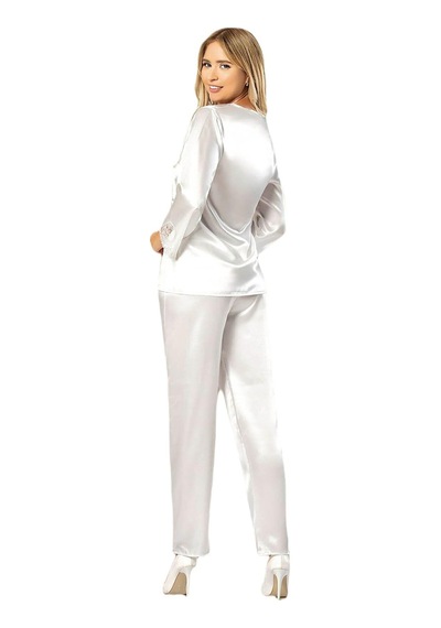 Faal Saten Dantel Uzun Kollu Pijama Takım 4601 001