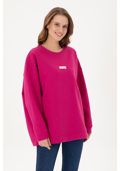 U.S. Polo Assn. Kadın Fuşya Bisiklet Yaka Sweatshirt 50294221-VR023
