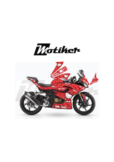 Rks Srk125r Kırmızı Hello Kitty Parçalı Kaplama Tasarımı Sticker