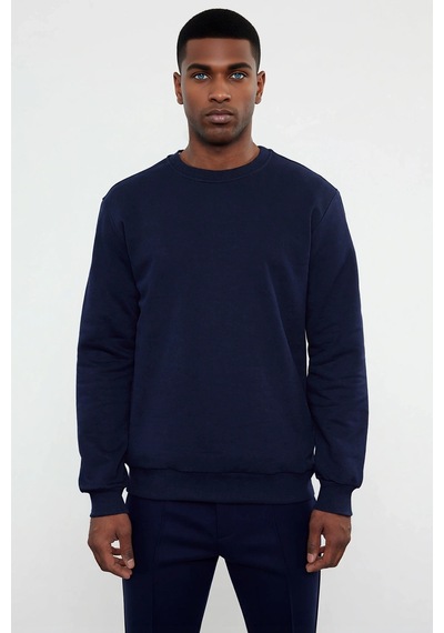 Benerly Erkek Bisiklet Yaka Standart Kol Regular Kalıp Sweatshirt Fonksiy Lacivert