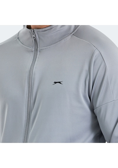 Slazenger RARELY Erkek Fermuarlı Dik Yaka Cepli Gri Eşofman Takımı