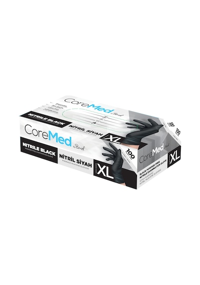 Nitril Siyah Pudrasız Muayene Eldiveni Xl - 3 Paket 100 Lü
