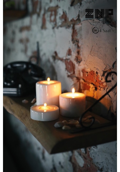 10 Adet Vanilya Kokulu Tealight Mum 4 Saat Yanar Dekoratif Mumluk Mumu Krem