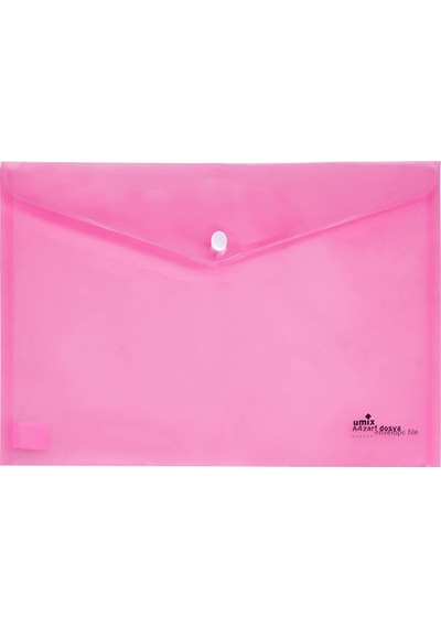 Umix Çıtçıtlı Şeffaf Zarf Dosya Pembe Eco U1120p-pe-eco Çok Renkli