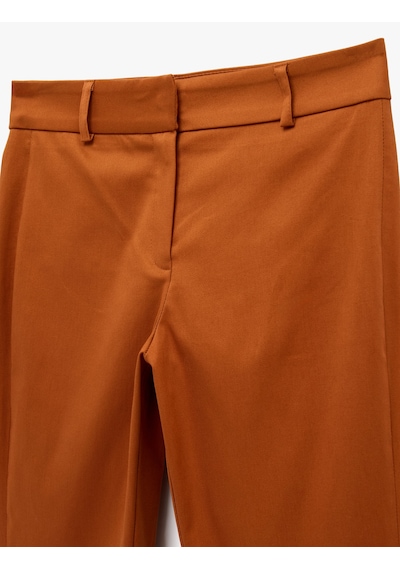 Koton Slim Fit İspanyol Paça Pantolon Kahverengi 6wak40246pw Kahve