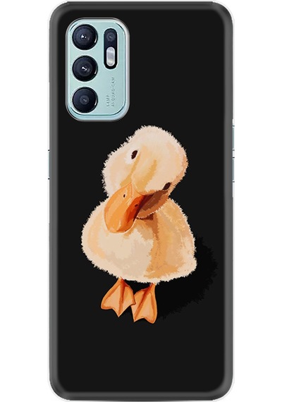 Oppo Reno 6 Kılıf Silikon Desen Özel Seri Üzgün Ördek 1685