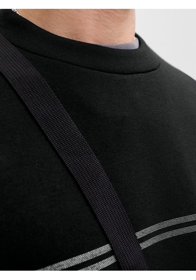 Jack & Jones Jcofusion Scuba Crew Neck Sn Erkek Sweatshirt-33804 Siyah