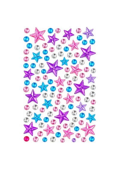 Taş & Yıldız Renkli Rhinestone Sticker Yapışkanlı Yüz, Tırnak, Vücut Ve Süs Taşı Çok Renkli