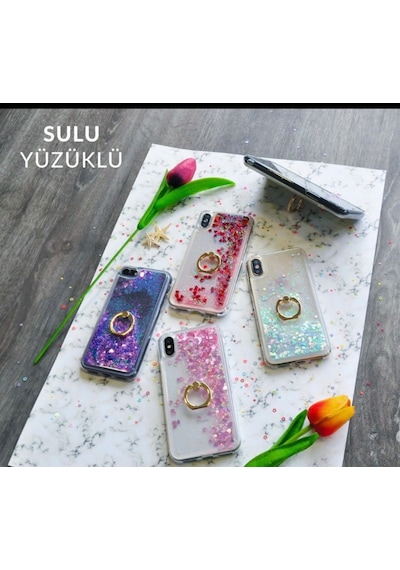 Samsung Galaxy Uyumlu A21S Sulu Simli Yüzüklü Kilif 448523182