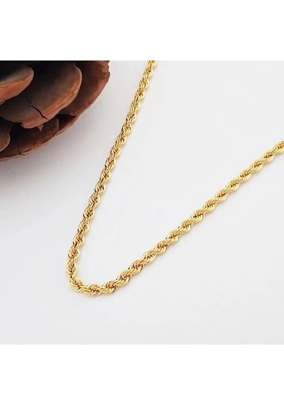 Burgu Halat Erkek Çelik Zincir Kolye 2.5 Mm Altın Renk Çok renkli