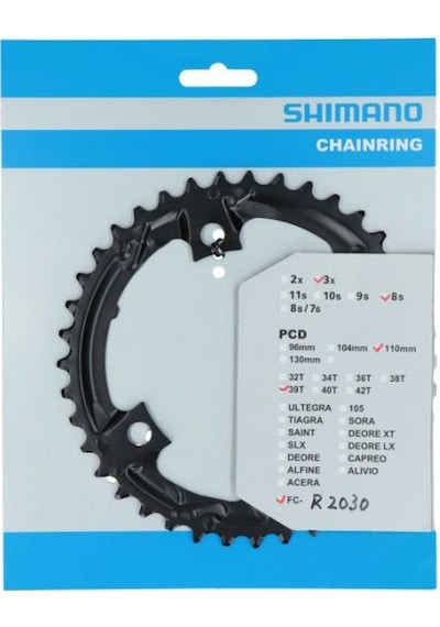Shimano 39t-mr Aynakol Dişlisi Clrais Fc-r2030 Fc-r3030 74mm Bcd 4 Kollu Siyah
