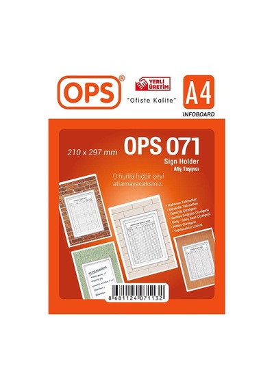 Ops Dp071 Duvar Tipi A4 Afiş Taşıyıcı