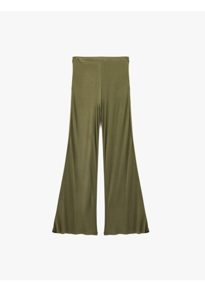 Koton Rahat Kalıp Uzun Geniş Paça Pijama Altı Yeşil 6wlk40243mk Yeşil