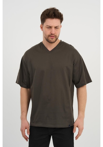 Alexander Gardi Alexandergardı V Yaka Oversize T-shirt E24-742a Haki