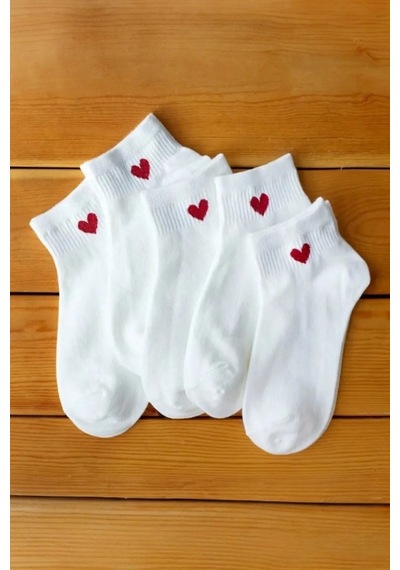 Hitit Socks Kadın 5 Çift Pamuklu Günlük Kullanım İçin Kalp Desenli Kısa Patik Bilek Çorabı Çok Renk Siyah Beyaz Hitit Socks Kadın 5 Çift Pamuklu Günlük Kullanım İçin Kalp Desenli Kısa Patik Bilek Çorabı Çok Renk Siyah Beyaz