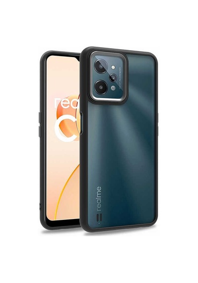 Zore Realme C31 Kılıf Flora Kapak - Siyah Siyah