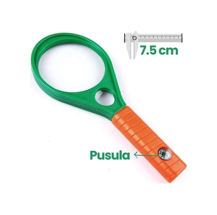 Optik Cam El Büyüteç 65mm 6x 4x Pusulalı Çocuklar Ve Yetişkinler Mg89075