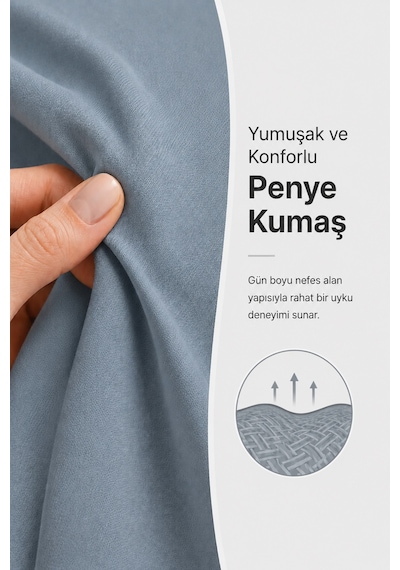 %100 Pamuk Penye Lastikli Çarşaf - Çift Kişilik Gri