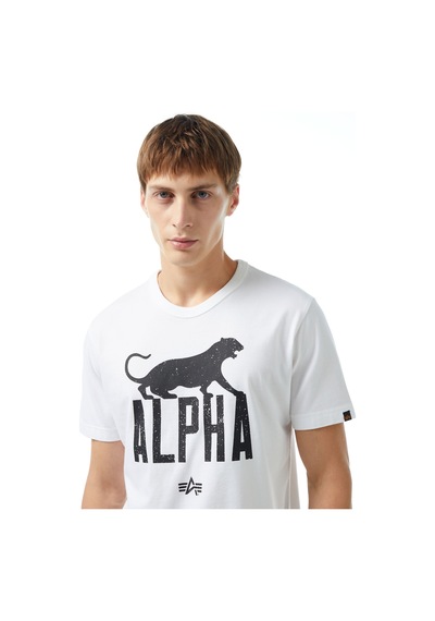 Alpha Industrıes Alpha Industries Alpha Leopard Erkek Beyaz T-shirt