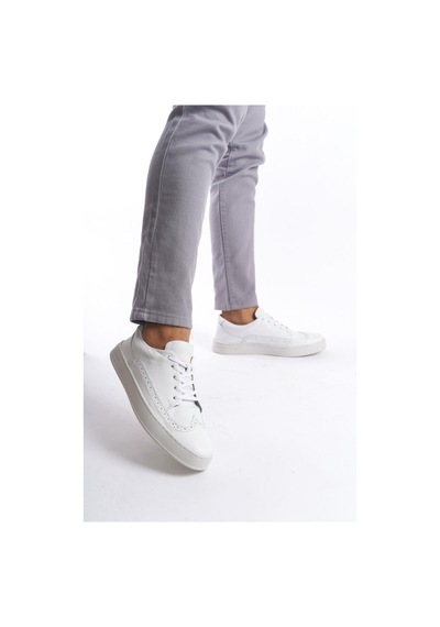 Mubiano Hakiki Deri Erkek Spor Ayakkabı & Sneaker Beyaz-mbkry013-b Beyaz