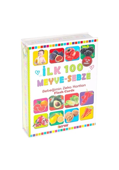 Mey İthalat 1765 Flash Card İlk 100 Meyveler Eğitici Kartlar