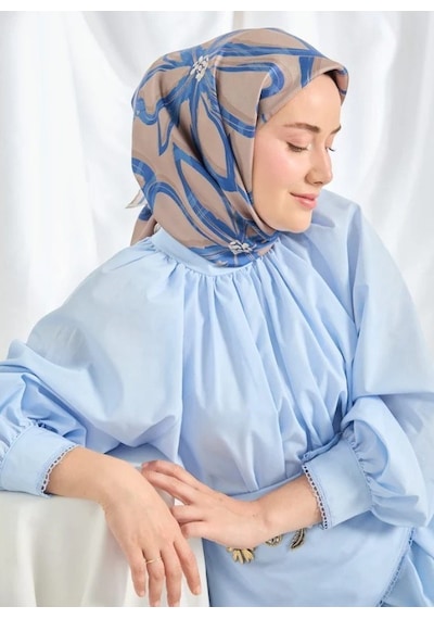 Silk Home Twill İpek Eşarp - 11548-17 Koyu Vizon