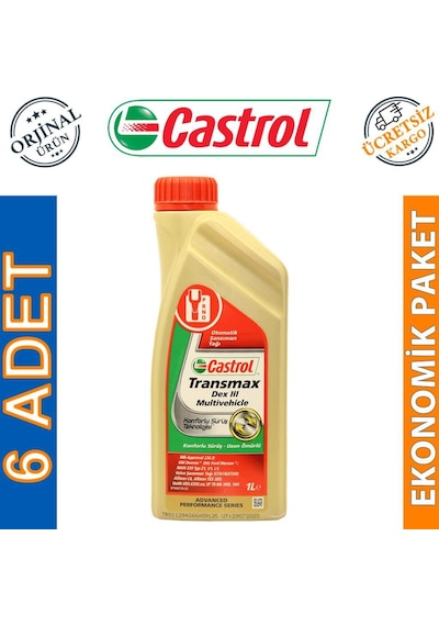 Castrol Transmax Dexron III Otomatik Şanzıman Yağı 6 x 1 L