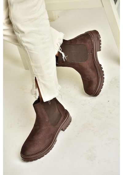 Fox Shoes T726923702 Klasik Kadıın Bot -  Kahverengi Süet Kahverengi