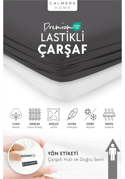 Calmera | %100 Pamuk Penye Lastikli Çarşaf | Çift Kişilik - Battal - King |