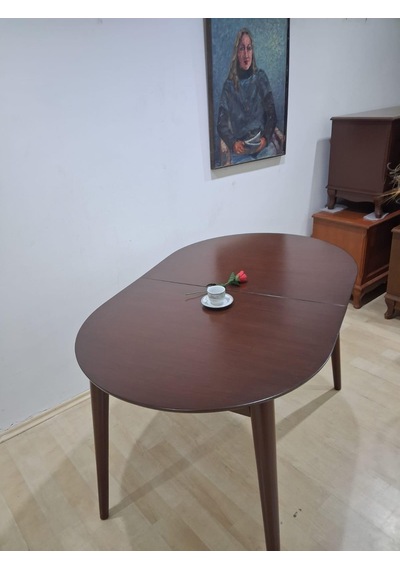Masa Oval 90641 Retro Ayak Model Kayın Retro Açılır Parlak Ceviz Tabla El Yapım Kahverengi Masa Oval 90641 Retro Ayak Model Kayın Retro Açılır Parlak Ceviz Tabla El Yapım Kahverengi