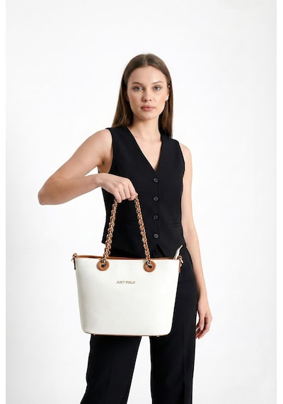 Just Polo Çapraz Askılı Kadın Çantası Beyaz-taba 6054 Beyaz